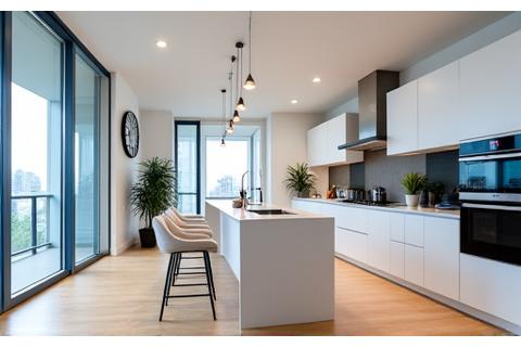 Modern open-concept kitchen after renovation